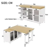 SONNENH Jedilna miza, MDF, bela, 120 x 40 x 75.5 cm, prostor za shranjevanje, za jedilnico
