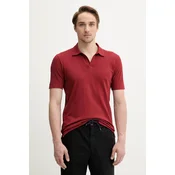 Polo majica s dodatkom lana Marc OPolo za muškarce, boja: bordo, bez uzorka, 523209153026