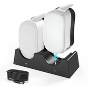 Dupla postaja za punjenje za Oculus Quest 2 VR naocale s USB-C ulazom - crna