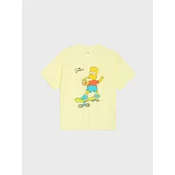 Sinsay - Pamučna oversize majica s printom The Simpsons - žuto