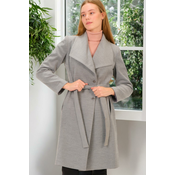Z6639 DEWBERRY LADIES COAT-PLAIN GREY