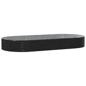 Vidaxl Dvignjena vrtna greda pocinkano jeklo 296x140x36 cm antracitna