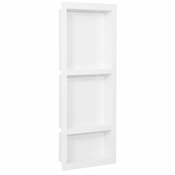 VIDAXL Niša za tuš kabino s 3 predelki mat bela 41x99x9 cm