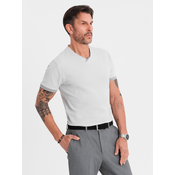 Ombre Mens T-shirt with contrasting inserts and crew neckline - light grey
