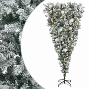 Vidaxl Umetna božična jelka z bučko 180 cm 300 LED Toplo bela