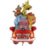 BP Balon iz folije - avto z živalicami Zoo Party