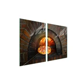 shumee Steklena zaščitna plošča za štedilnik 2x45x52 Pizza