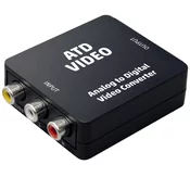 HOME Analogno - digitalni video konverter ATD VIDEO, 3 x RCA na HDMI, crni