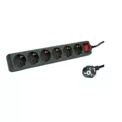 ROLINE 6-portna produžna kabel, 10 m, crna