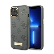 Guess Etui Guess Peony Logo Plate MagSafe za iPhone 13 - sivo