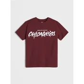 Sinsay - Pamucna majica sa natpisom - burgundy