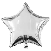 Zvezdasti folija balon – srebrn 46 cm