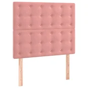 Vidaxl Vzglavje postelje roza 100x5x118/128 cm žamet