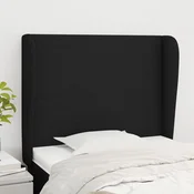 Vidaxl vidaXL Vzglavnik s krilci, črne barve, 103x23x118/128 cm, blago