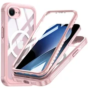 Overboard Ovitek za iPhone 17e/16e, odporen proti udarcem, s steklom, za MagSafe, roza