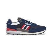 Pepe Jeans za moške. PMS400010 Kingston College Usnjene superge mornarske barve (46), Ravna stran, Čipke, Priložnostno, Mornarica