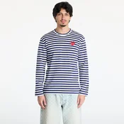 Majice Comme des Garçons PLAY Stripe Emblem x Metalstone Long Sleeve Tee UNISEX Navy/ White XXL