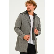 PLT8401 DEWBERRY MENS COAT-DIAGONAL GREY