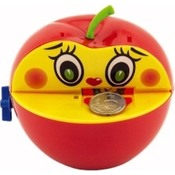 Kasica crvena jabuka sa crvom za kljuc plasticna 11x10cm