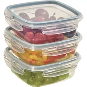 Set posod za hrano Snips 500 ml, 3 kosi, BPA Free, prozorna in modra