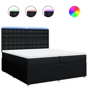 vidaXL vidaXL Box spring postelja z vzmetnico črn 200x200 cm blago, (21308572)