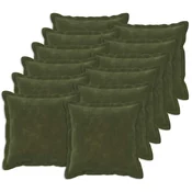 vidaXL Dekorativna blazina 12 kos HOUTEN Zelena 40 x 40 cm Mikrofibra