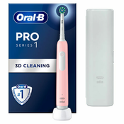 Električna zobna ščetka Oral-B Pro Series 1 Cross Action, polnilna, 3 načini ščetkanja, roza