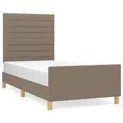Vidaxl posteljni okvir brez vzmetnice Taupe 80x200cm Tkanina