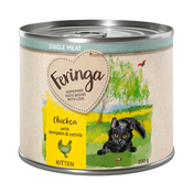 Varčno pakiranje: Feringa Single Meat Kitten 12 x 200 g - Piščanec z bučo in mačjo meto