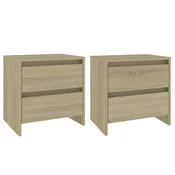 Nočna omarica 2 kosa sonoma hrast 45x34,5x44,5 cm iverna plošča