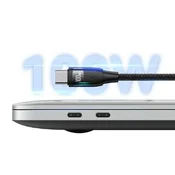 USAMS UDO SAMS KABEL U85 2XUSB-C USB-A 2M 100W PD FAST CHARGE ČRN SJ655USB01, (21980393)