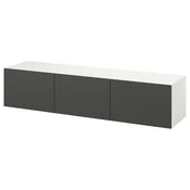 BESTA TV-omarica z vrati, bela/Lappviken temno siva, 180x42x38 cm