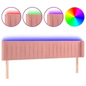 Vidaxl LED posteljno vzglavje roza 203x16x78/88 cm žamet
