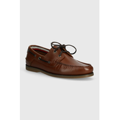 Kožne mokasinke Tommy Hilfiger TH BOAT SHOE CORE LEATHER za muškarce, boja: smeda, FM0FM04506