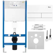 Komplet za predstensko namestitev K011A-Q WC z gumbom T White Glass
