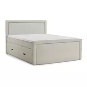 Kremno bela boxspring postelja s prostorom za shranjevanje 200x200 cm Fresco – Maison de Reve