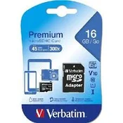 Verbatim memorijska kartica Premium Micro SDHC 16GB Class 10 + adapter