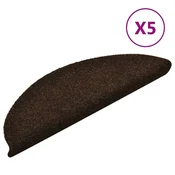 Vidaxl Preproge za stopnice samolepilne 5 kosov 56x17x3 cm rjave polkrožne