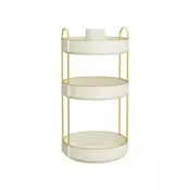 Songmics Organizator za ličila 3 nivoji 23x23x46 cm bela