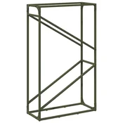 Vidaxl Stojalo za drva olivno zelena 60x25x100 cm hladno valjano jeklo