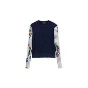 Desigual Pulover mornarska / rumena / temno zelena / bela