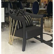 Casa Padrino luxury armchair black/gold 75 x 75 x H. 81 cm - Living room armchair - Hotel armchair - Living room furniture - Hotel furniture - Luxury furniture