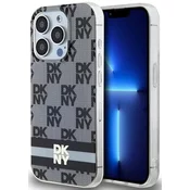 Ovitek DKNY DKHMP13XHCPTSK iPhone 13 Pro Max 6.7 trda črna IML maska s karo monokromatskim vzorcem in natisnjenimi črtami MagSafe (DKHMP13XHCPTSK)