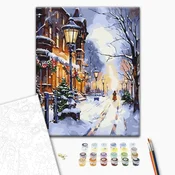 Slika za samostalno slikanje - The glow of lanterns in winter 40x50