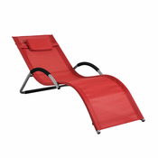 SoBuy SoBuy zunanji vrtni sprostitveni stol za ležalnik v rdeči barvi v obalnem slogu, (20815160)