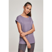 Womens T-shirt with extended shoulder powder purple