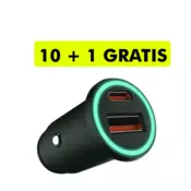 V-TAC Brzi USB adapter za punjenje 20W PD, Tip-A + Tip-C crni 6677