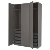 PAX / FORSAND Garderober, tamnosiva/tamnosiva, 150x60x236 cm