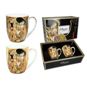 Carmani KOMPLET 2 PORCELANSKIH SKODELIC GUSTAV KLIMT KISS DARILNI KOMPLET