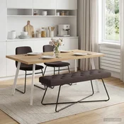 Klop s gumbnim oblazinjenjem Temno rjava 110 x 40 x 46 cm Blago